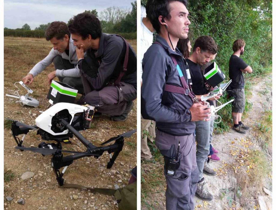 Pilotes de drones en tournage