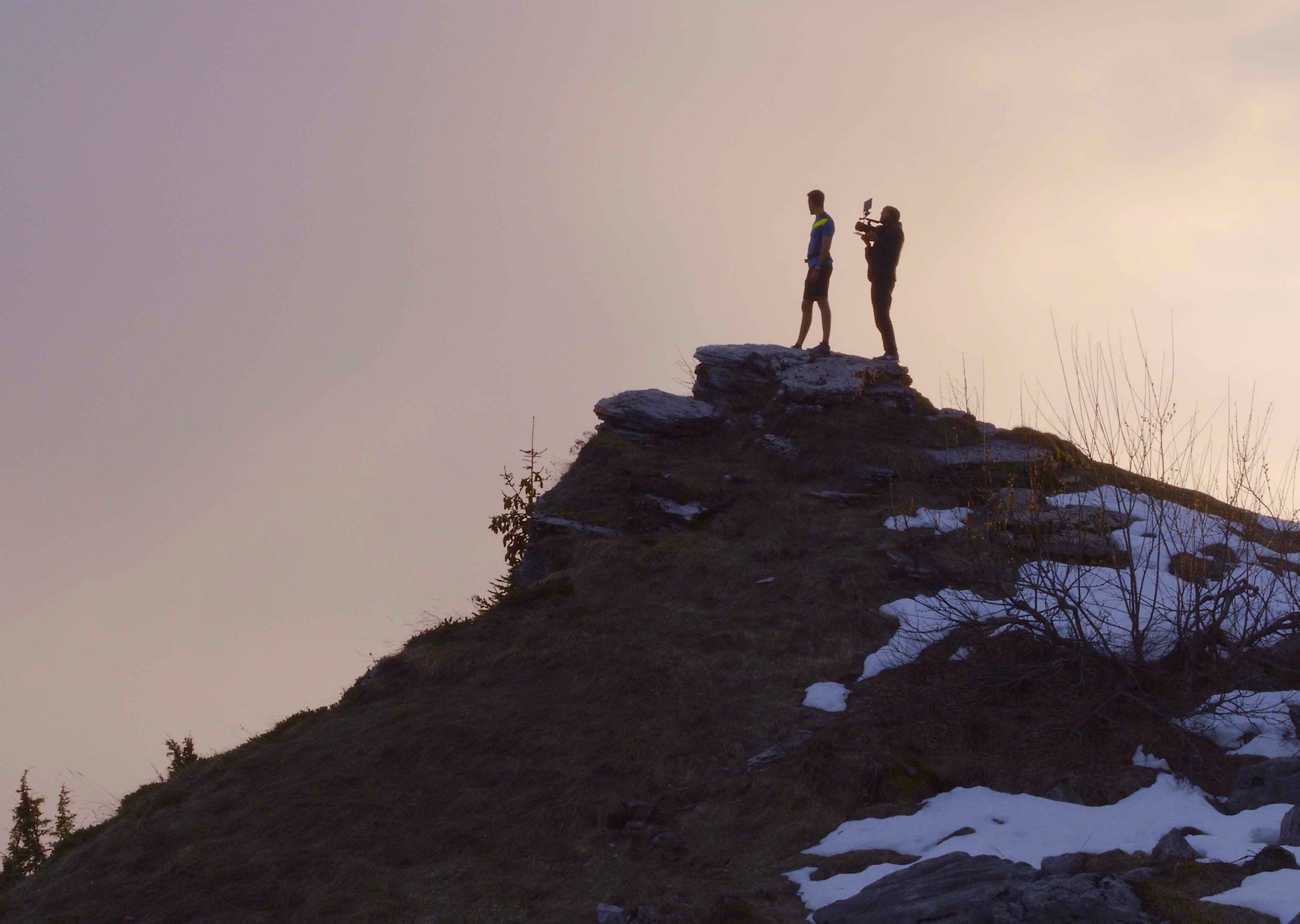 Fiction en montagne avec drone et caméra