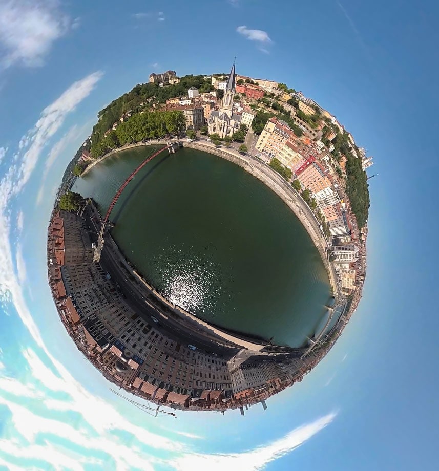 Photos 360 de la ville de lyon en drone