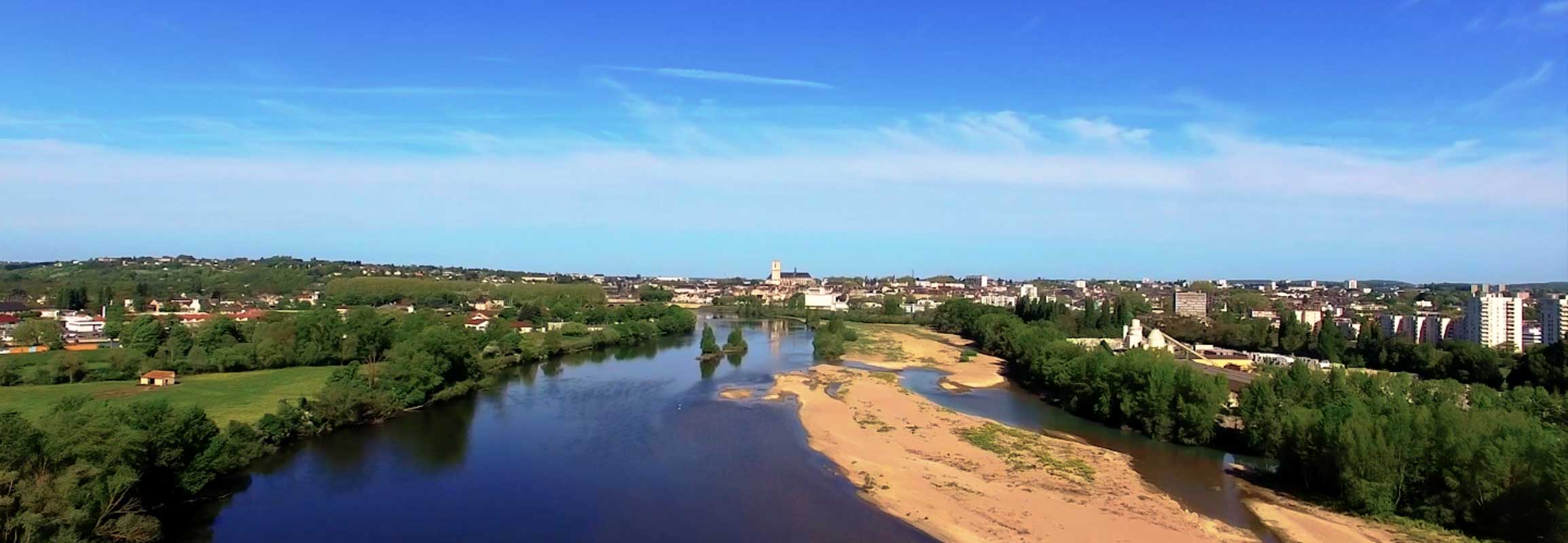 Bec de l'Allier Nièvre film aérien Drone