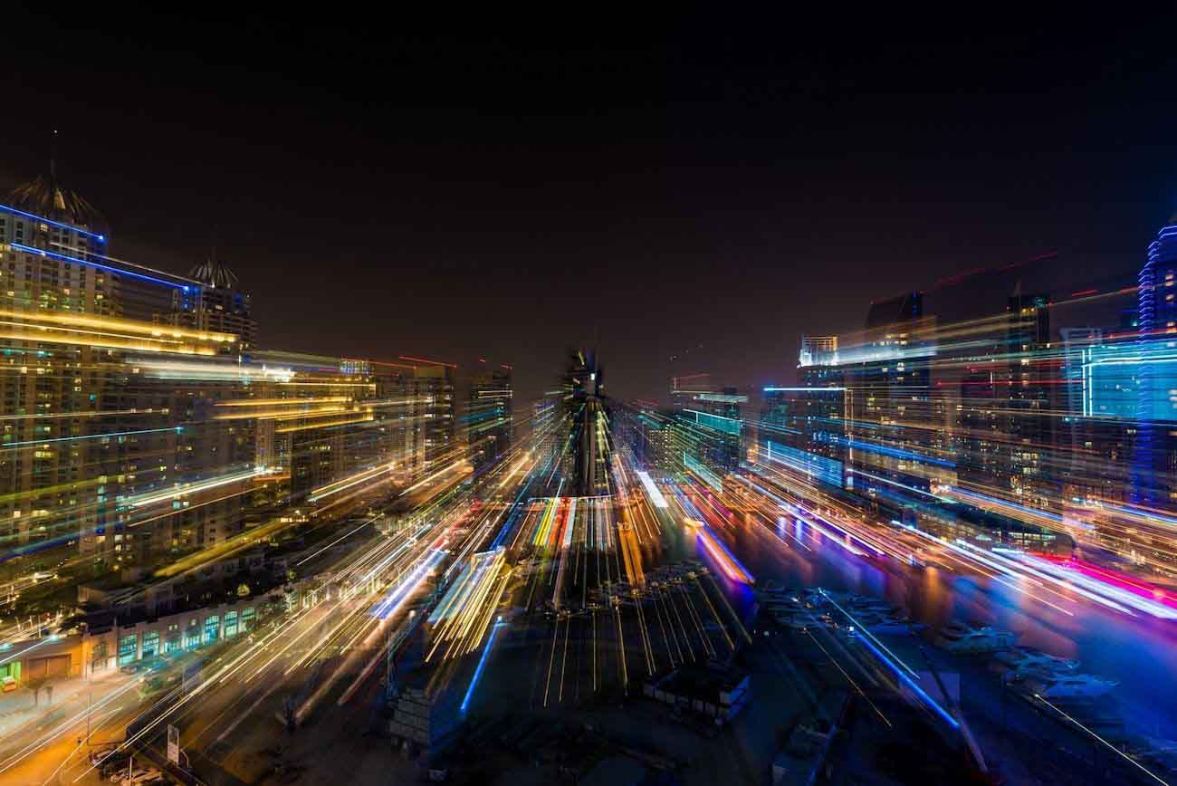 Timelapse Nuit Dubai Drone