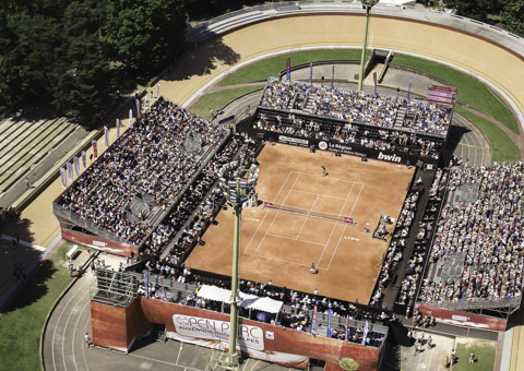 Tournoi de tennis vu par drone
