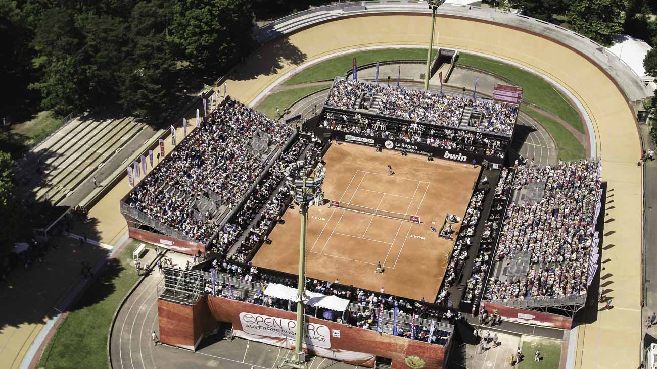 Tournoi de tennis vu par drone