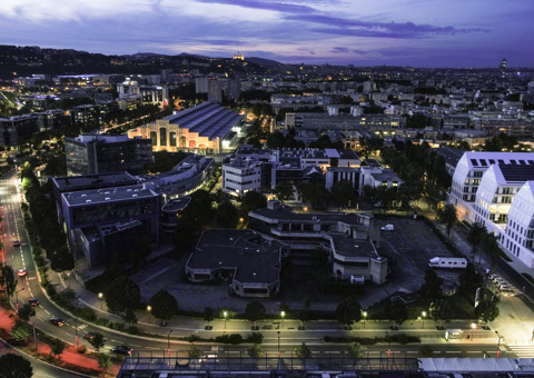 Lyon de nuit par drone