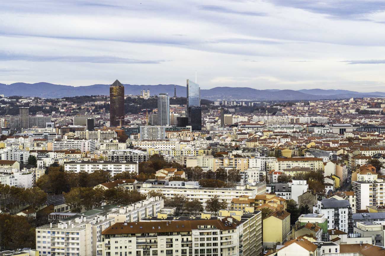 Ville de Lyon vue par drone