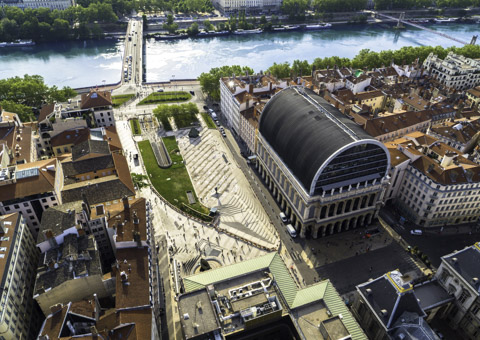 Ville de lyon vue par drone