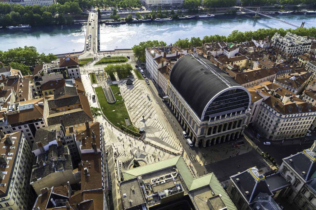 Ville de lyon vue par drone